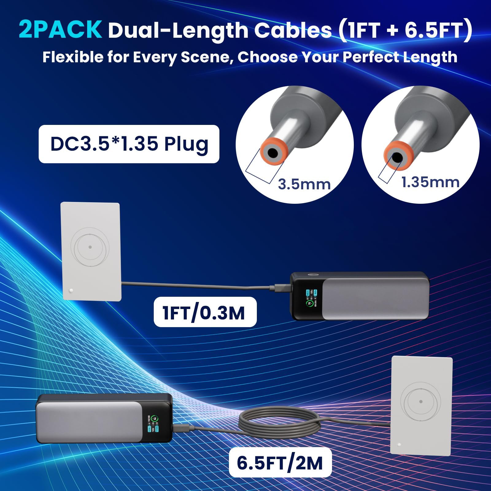 For Starlink Router Mini Cable 2 Pack (1FT 6.5FT) USB C to DC Power Cable Compatible with Mini Router, Plug and Play PD 9V Compatible Replacement for Starlink Internet Kit - tejoy