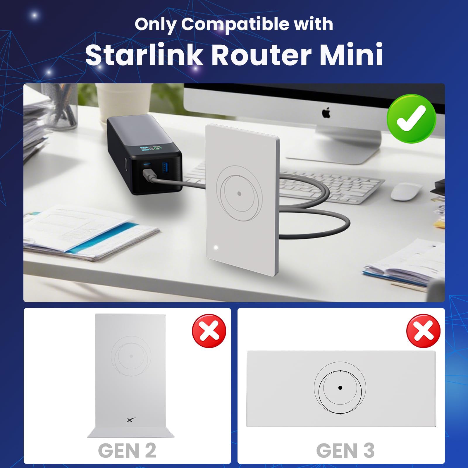 For Starlink Router Mini Cable 2 Pack (1FT 6.5FT) USB C to DC Power Cable Compatible with Mini Router, Plug and Play PD 9V Compatible Replacement for Starlink Internet Kit - tejoy