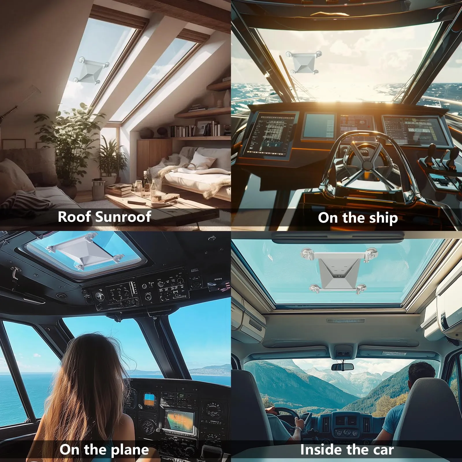 For Starlink Mini Mount, Car Roof Mount with 4 Strong Suction Cups, Adjustable and Durable Mounting Bracket for Starlink Mini - Ensure Stable Satellite Signal for RV, Roof, Wall, Boat, and Outdoor Use
