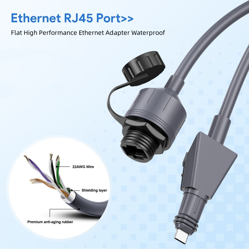 For Starlink Flat High Performance Extension to RJ45 Cable, Ethernet Adapter for Starlink Flat High Performance 22AWG, Waterproof SPX RJ45 Coupler with End Caps (2 Pack) - tejoy