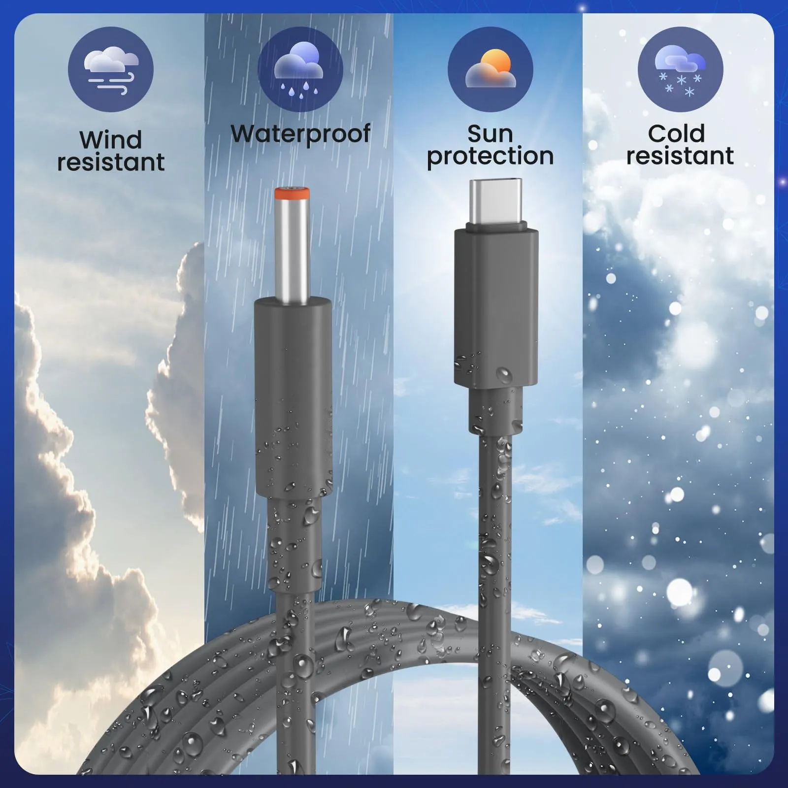 For Starlink Router Mini Cable 2 Pack (1FT 6.5FT) USB C to DC Power Cable Compatible with Mini Router, Plug and Play PD 9V Compatible Replacement for Starlink Internet Kit
