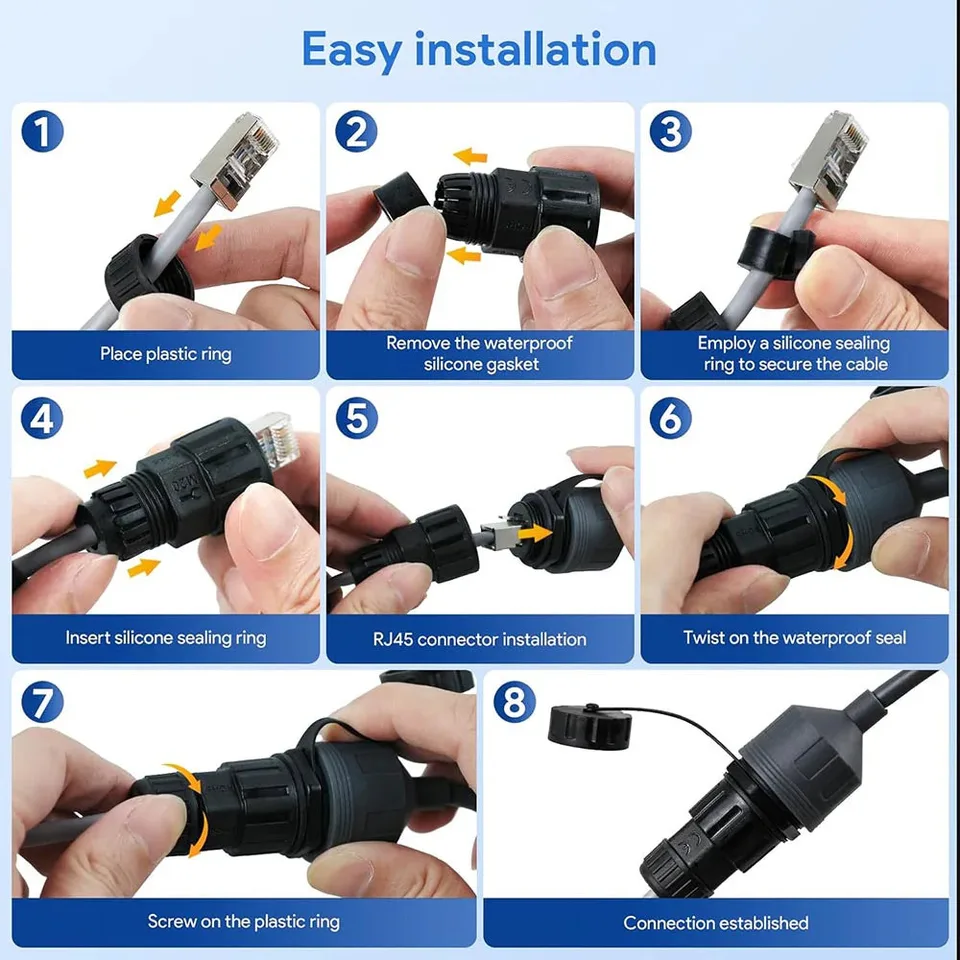 (2 Pack) For Starlink Mini/Gen 3 Ethernet Adapter, Waterproof Starlink Cable Extension for Mini Starlink, Star Link Standard to RJ45 Coupler for Starlink Gen3 Standard V3 Dish and Router - Wanew Products