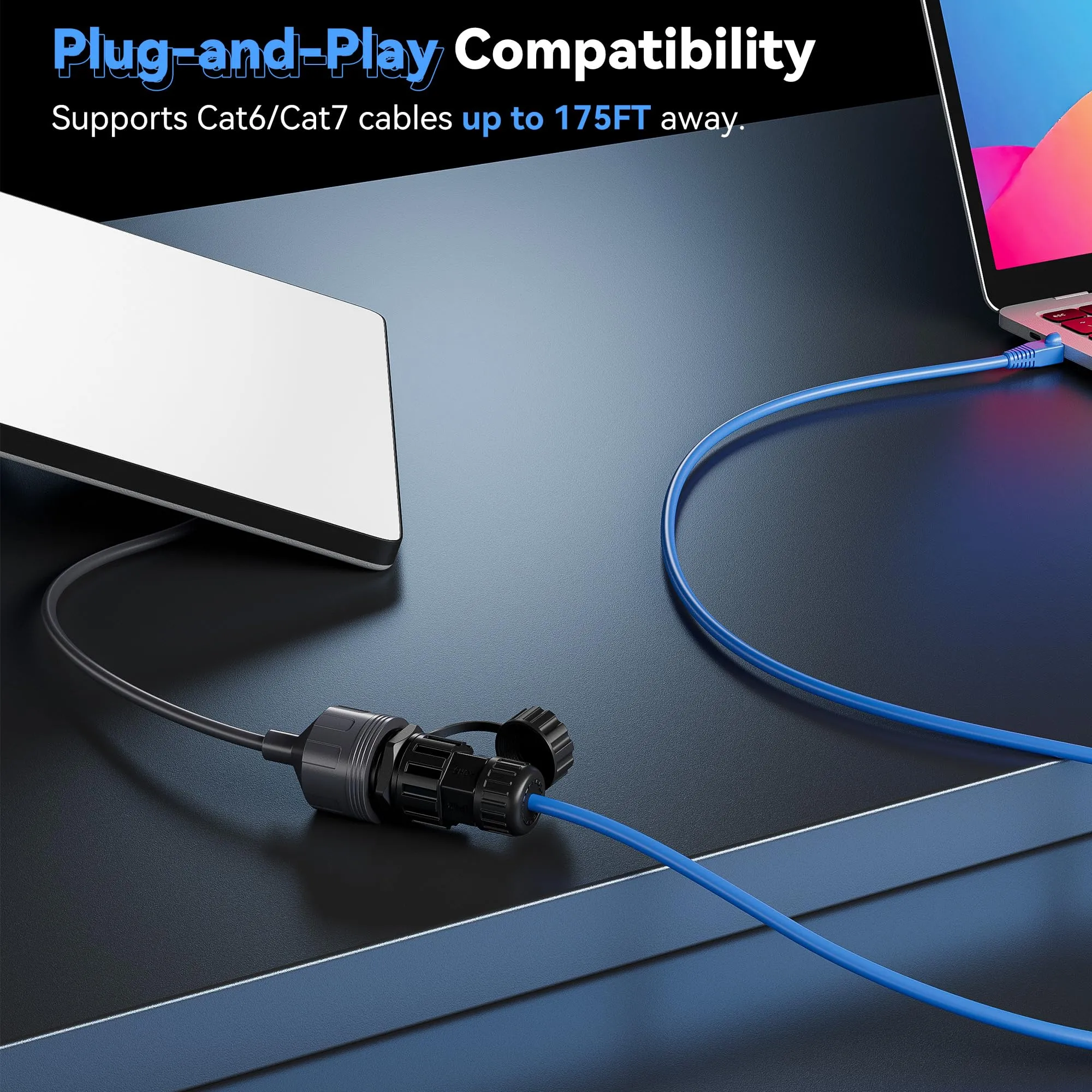 (2 Pack) For Starlink Mini/Gen 3 Ethernet Adapter, Waterproof Starlink Cable Extension for Mini Starlink, Star Link Standard to RJ45 Coupler for Starlink Gen3 Standard V3 Dish and Router