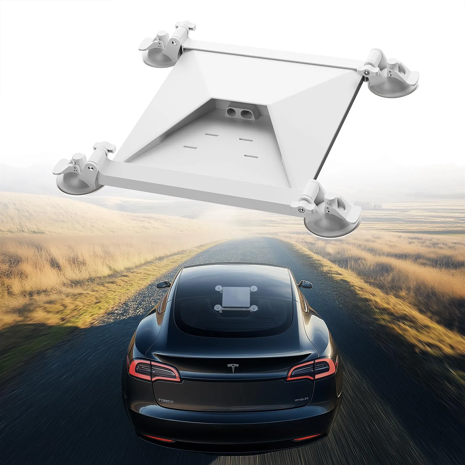 For Starlink Mini Mount, Car Roof Mount with 4 Strong Suction Cups, Adjustable and Durable Mounting Bracket for Starlink Mini - Ensure Stable Satellite Signal for RV, Roof, Wall, Boat, and Outdoor Use