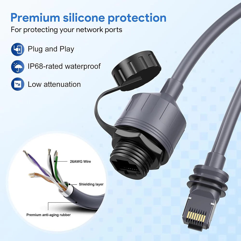 (2 Pack) For Starlink Mini/Gen 3 Ethernet Adapter, Waterproof Starlink Cable Extension for Mini Starlink, Star Link Standard to RJ45 Coupler for Starlink Gen3 Standard V3 Dish and Router - tejoy