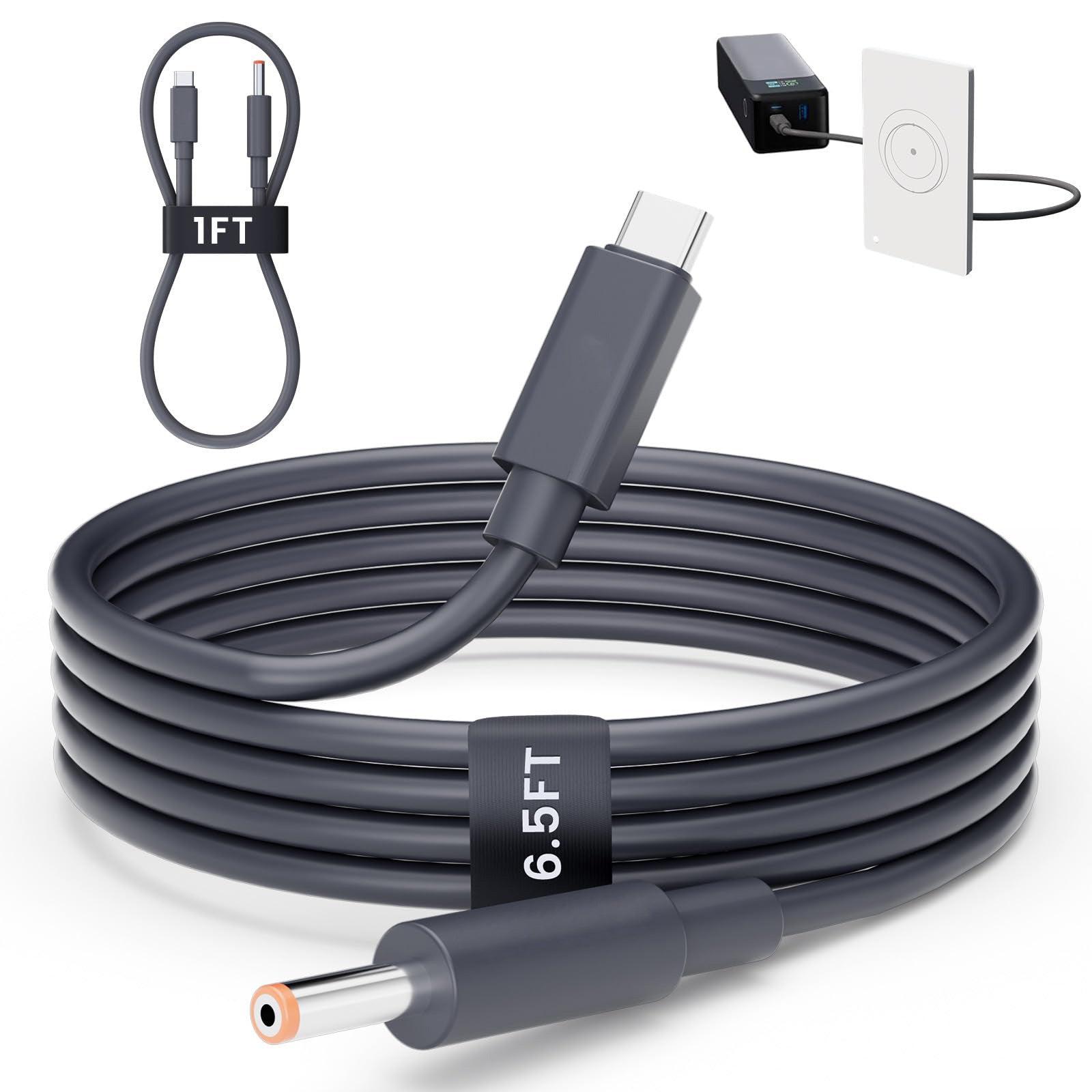 For Starlink Router Mini Cable 2 Pack (1FT 6.5FT) USB C to DC Power Cable Compatible with Mini Router, Plug and Play PD 9V Compatible Replacement for Starlink Internet Kit - tejoy previous product