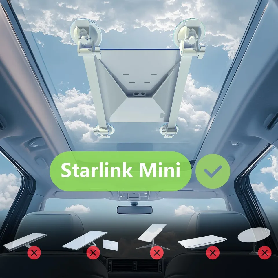 For Starlink Mini Mount, Car Roof Mount with 4 Strong Suction Cups, Adjustable and Durable Mounting Bracket for Starlink Mini - Ensure Stable Satellite Signal for RV, Roof, Wall, Boat, and Outdoor Use - Wanew Products