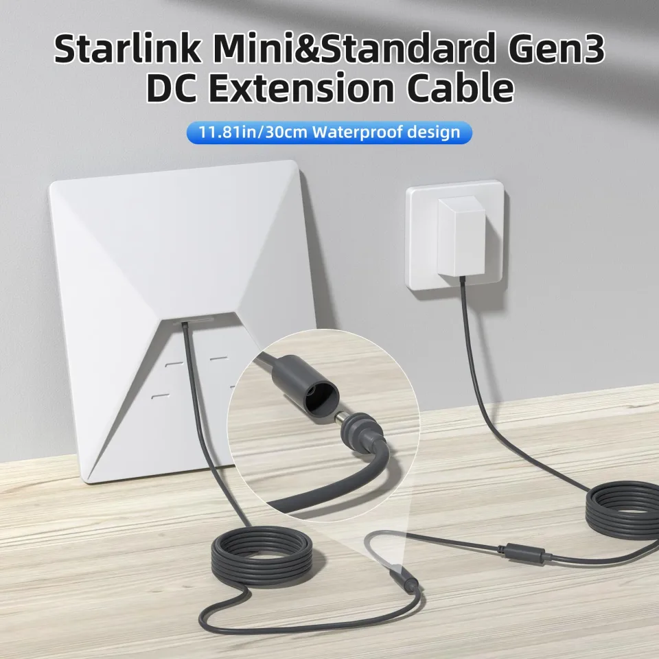 For Starlink Mini Extension Cable Waterproof Starlink Standard Gen3 DC Cable Connector Female to Female Adapter, 0.98FT, Portable, for Camp Travel Car RV - Wanew Products