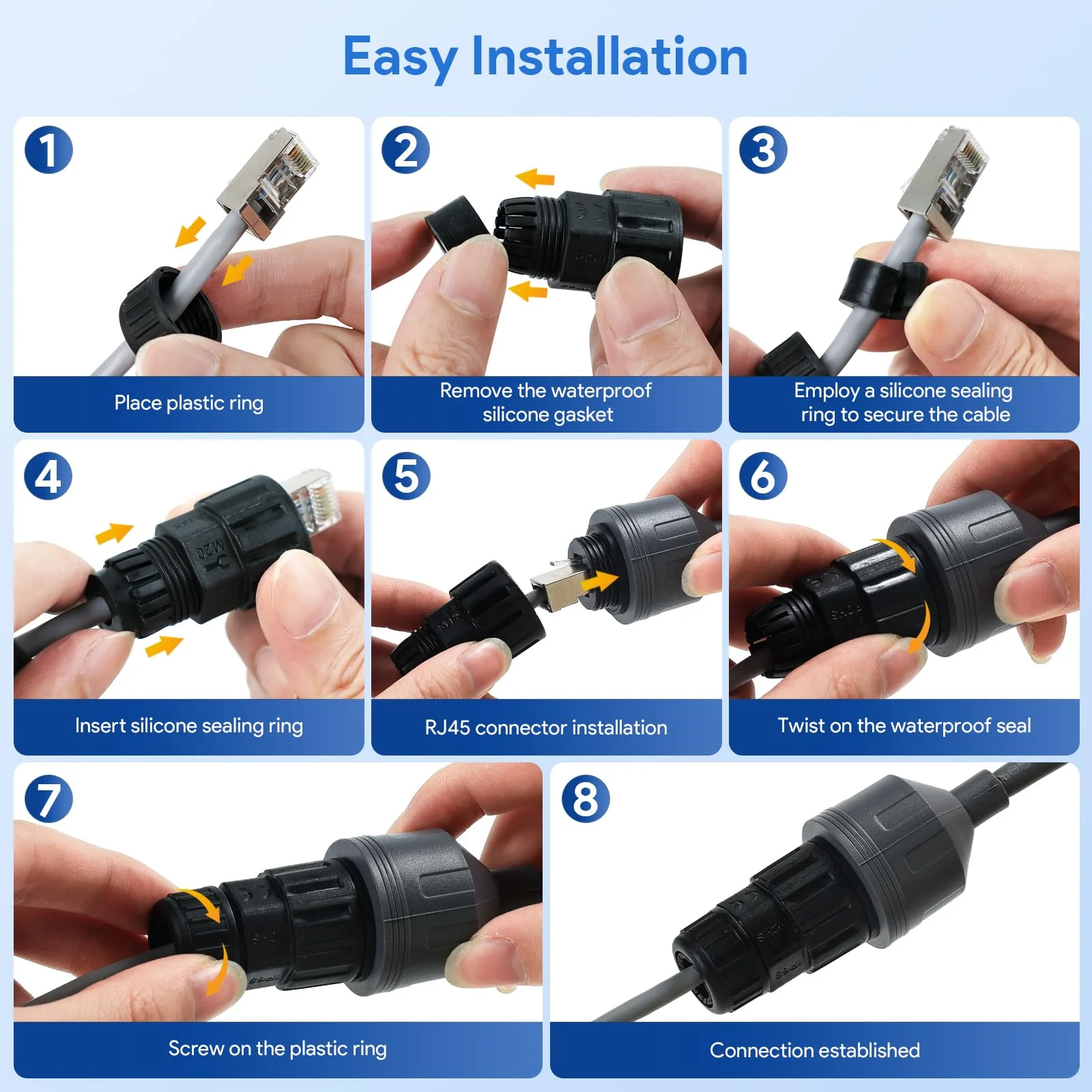 For Starlink Performance Gen 3 Ethernet Adapter, For Starlink Performance Gen 3 Cable Extension to RJ45 Coupler Waterproof Compatible with Starlink Performance Gen 3 Dish (1 Pack) 23AWG