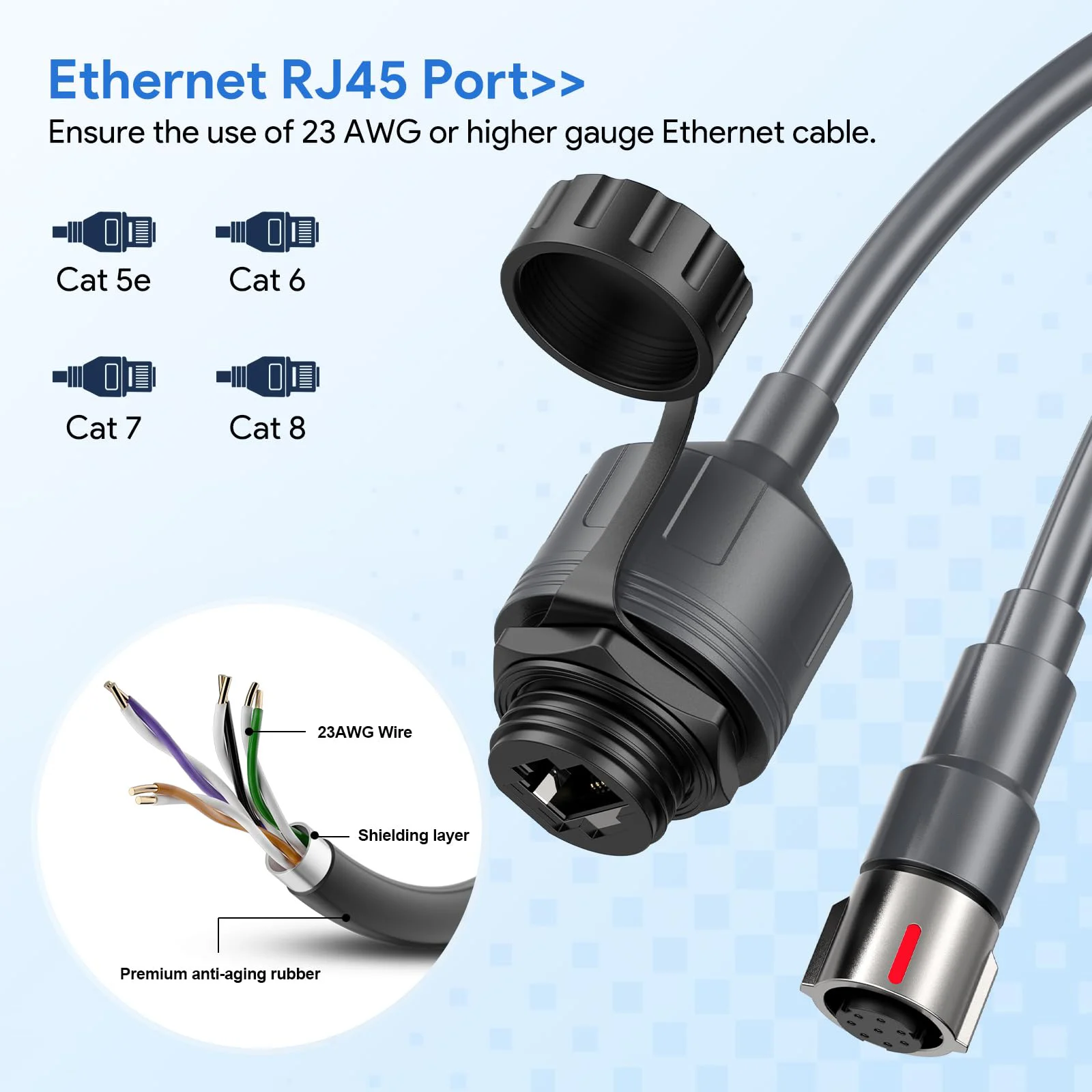 For Starlink Performance Adapter Gen 3, For Starlink Performance Gen 3 Cable Extension to RJ45 Coupler Waterproof Compatible with Starlink Performance Gen 3 Dish