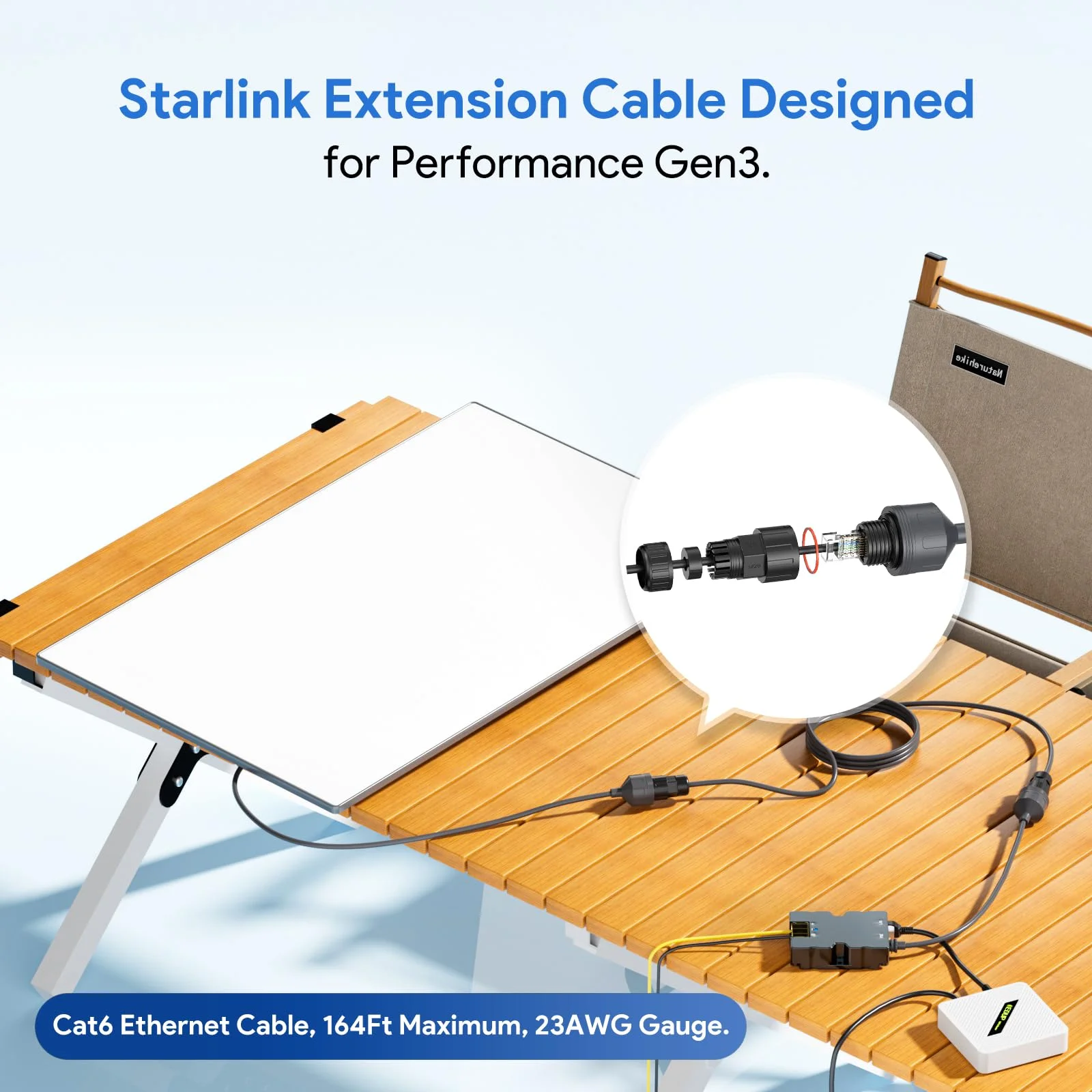 For Starlink Performance Adapter Gen 3, For Starlink Performance Gen 3 Cable Extension to RJ45 Coupler Waterproof Compatible with Starlink Performance Gen 3 Dish