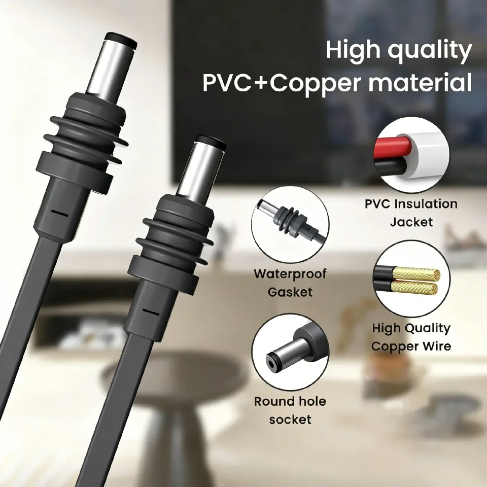 For Starlink Mini Flat Power Charging Cable [Type-C to DC / DC to DC Optional] 60W 20V 3A  High Speed PD Supply Wire for Laptop Router LED Strip - Wanew Products