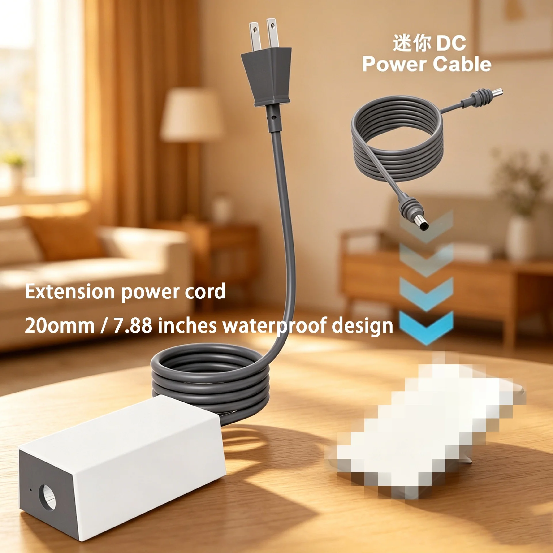For Starlink Mini 60W Power Supply Kit - 30V/2A AC/DC Adapter with 12V Car Charger, Waterproof DC Cable for RV/Outdoor Use