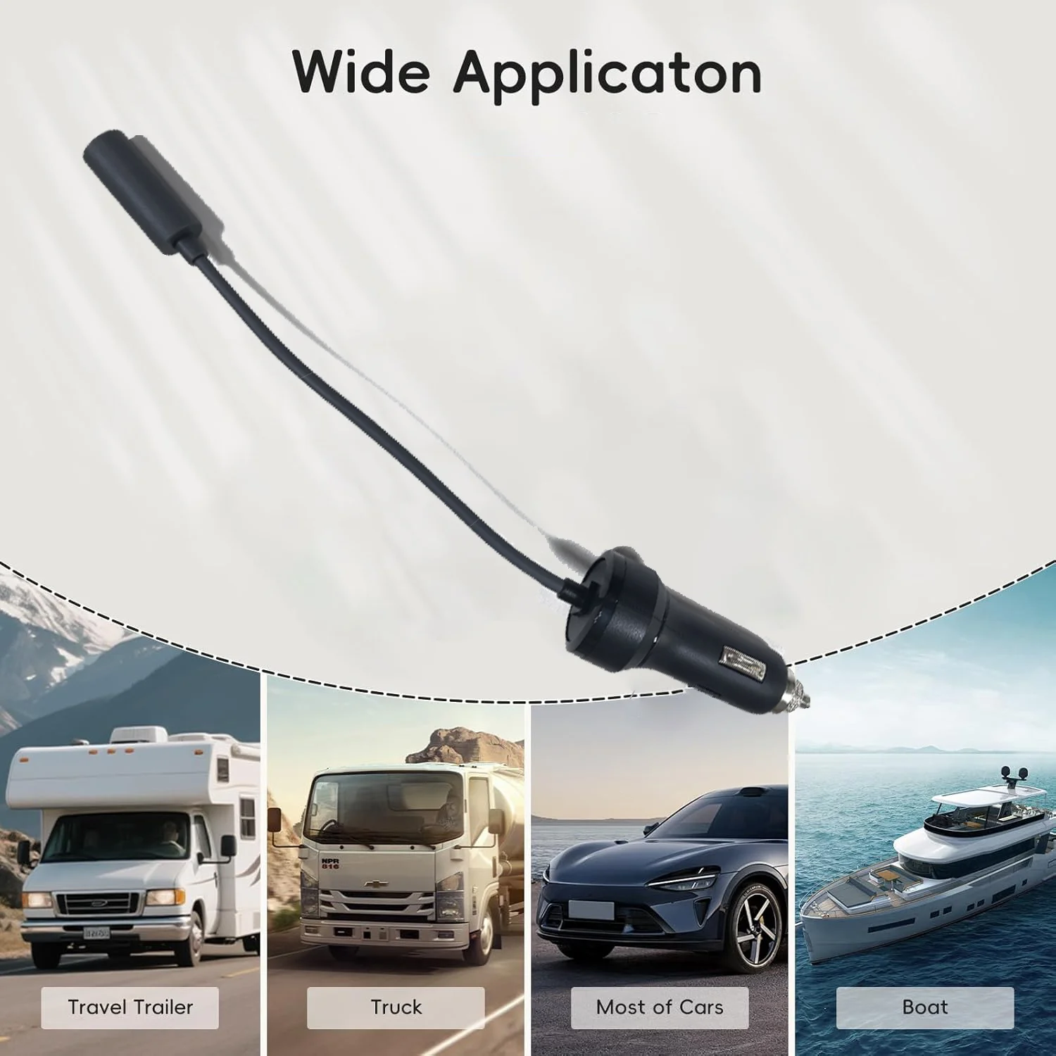 Starlink Mini DC Power Extension Cable — 12V/24V Cigarette Lighter to DC Adapter for RV, Truck, Boat & Car
